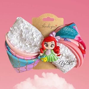 Little mermaid handmade bow